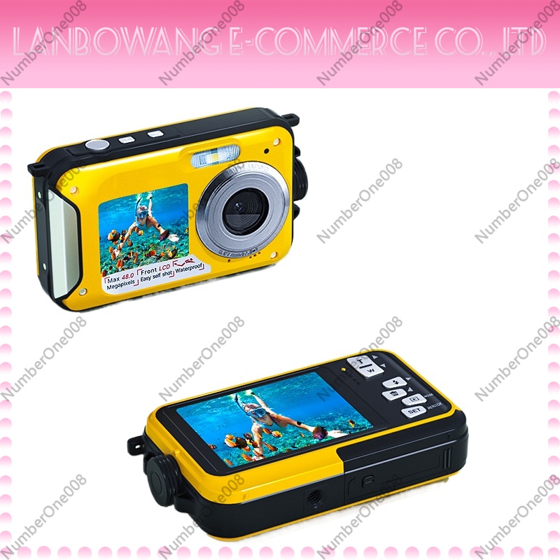 Underwater Camera - Dual-Screen Wasserdichte Action-Kamera 4K HD für